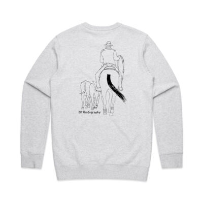 Mens Premium Crew - Herding Black Print Thumbnail