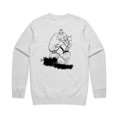 Mens Premium Crew - Roping Black Print Thumbnail