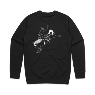 Mens Premium Crew - Saddle Bronc White Print Thumbnail
