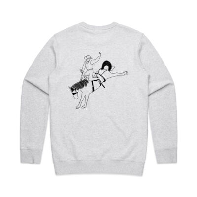 Mens Premium Crew - Saddle Bronc Black Print Thumbnail